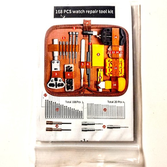 Watch Repair Kit by King'sdun Professional 168 Piece Tool Set w/Zipper Case NEW! - Picture 6 of 16